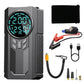 Portable Tyre Inflator with Jump Starter, Rechargeable Air Compressor Emergency Power Pump with LED Light