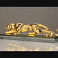 Realistic Luxury Golden Leopard, Jaguar Showpiece for Car & Home Decor (Gold Glass)